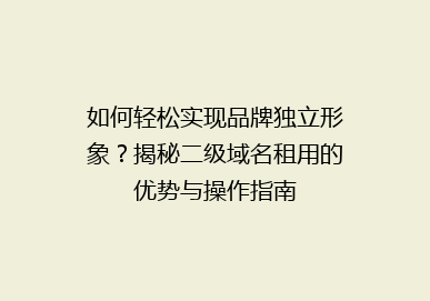 如何轻松实现品牌独立形象？揭秘二级域名租用的优势与操作指南