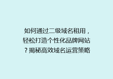 如何通过二级域名租用，轻松打造个性化品牌网站？揭秘高效域名运营策略！