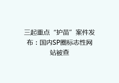 三起重点“护苗”案件发布：国内SP圈标志性网站被查