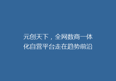 元创天下，全网数商一体化自营平台走在趋势前沿