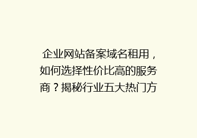 企业网站备案域名租用，如何选择性价比高的服务商？揭秘行业五大热门方案！