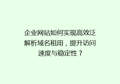 企业网站如何实现高效泛解析域名租用，提升访问速度与稳定性？