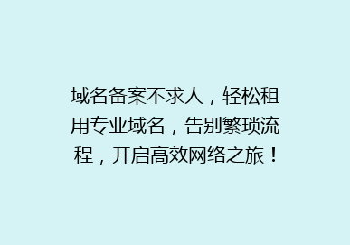 域名备案不求人，轻松租用专业域名，告别繁琐流程，开启高效网络之旅！