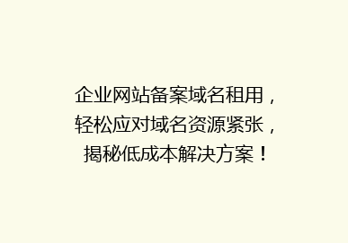 企业网站备案域名租用，轻松应对域名资源紧张，揭秘低成本解决方案！