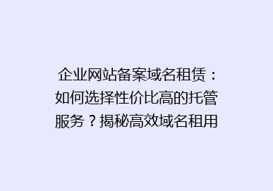 企业网站备案域名租赁：如何选择性价比高的托管服务？揭秘高效域名租用攻略！