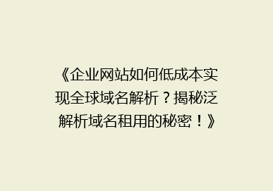 《企业网站如何低成本实现全球域名解析？揭秘泛解析域名租用的秘密！》