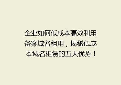 企业如何低成本高效利用备案域名租用，揭秘低成本域名租赁的五大优势！