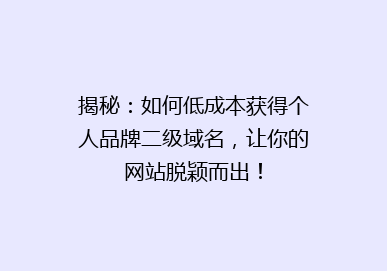 揭秘：如何低成本获得个人品牌二级域名，让你的网站脱颖而出！