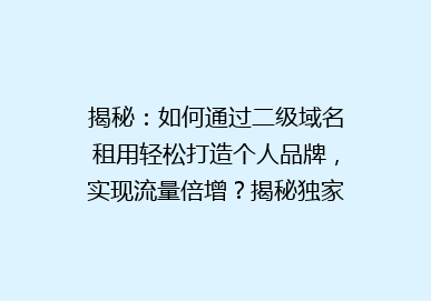 揭秘：如何通过二级域名租用轻松打造个人品牌，实现流量倍增？揭秘独家策略！