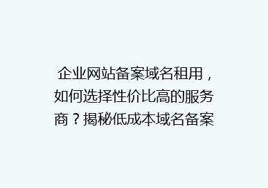 企业网站备案域名租用，如何选择性价比高的服务商？揭秘低成本域名备案秘密！