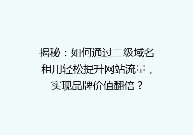 揭秘：如何通过二级域名租用轻松提升网站流量，实现品牌价值翻倍？