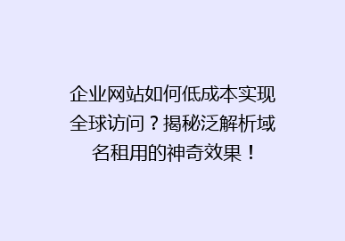 企业网站如何低成本实现全球访问？揭秘泛解析域名租用的神奇效果！