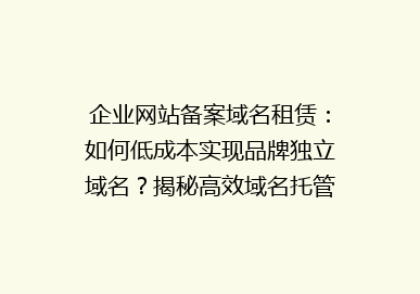 企业网站备案域名租赁：如何低成本实现品牌独立域名？揭秘高效域名托管策略！