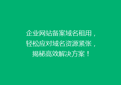 企业网站备案域名租用，轻松应对域名资源紧张，揭秘高效解决方案！