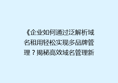 《企业如何通过泛解析域名租用轻松实现多品牌管理？揭秘高效域名管理新趋势》