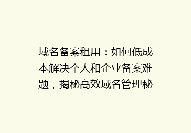 域名备案租用：如何低成本解决个人和企业备案难题，揭秘高效域名管理秘诀！