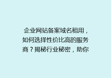 企业网站备案域名租用，如何选择性价比高的服务商？揭秘行业秘密，助你轻松搭建在线平台！
