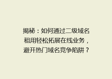 揭秘：如何通过二级域名租用轻松拓展在线业务，避开热门域名竞争陷阱？