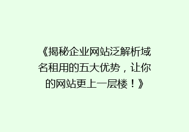 《揭秘企业网站泛解析域名租用的五大优势，让你的网站更上一层楼！》