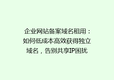 企业网站备案域名租用：如何低成本高效获得独立域名，告别共享IP困扰？