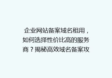 企业网站备案域名租用，如何选择性价比高的服务商？揭秘高效域名备案攻略！