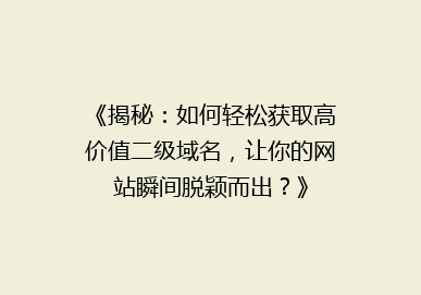 《揭秘：如何轻松获取高价值二级域名，让你的网站瞬间脱颖而出？》