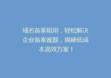 域名备案租用，轻松解决企业备案难题，揭秘低成本高效方案！