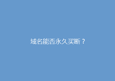 域名能否永久买断？