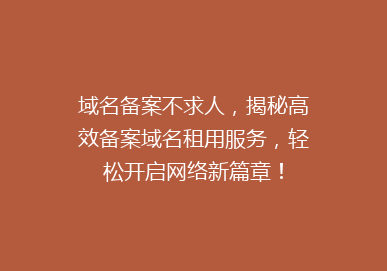 域名备案不求人，揭秘高效备案域名租用服务，轻松开启网络新篇章！