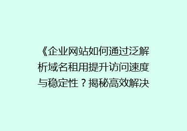 《企业网站如何通过泛解析域名租用提升访问速度与稳定性？揭秘高效解决方案》