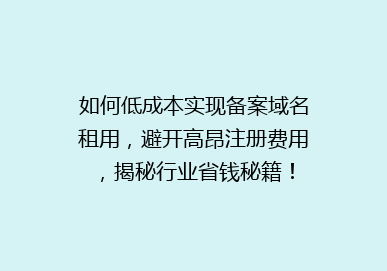 如何低成本实现备案域名租用，避开高昂注册费用，揭秘行业省钱秘籍！