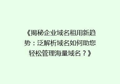 《揭秘企业域名租用新趋势：泛解析域名如何助您轻松管理海量域名？》