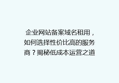 企业网站备案域名租用，如何选择性价比高的服务商？揭秘低成本运营之道！