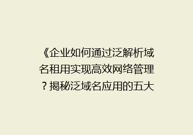 《企业如何通过泛解析域名租用实现高效网络管理？揭秘泛域名应用的五大优势》