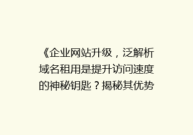 《企业网站升级，泛解析域名租用是提升访问速度的神秘钥匙？揭秘其优势与操作》