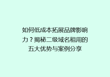 如何低成本拓展品牌影响力？揭秘二级域名租用的五大优势与案例分享
