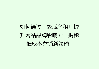 如何通过二级域名租用提升网站品牌影响力，揭秘低成本营销新策略！