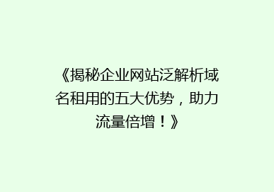 《揭秘企业网站泛解析域名租用的五大优势，助力流量倍增！》