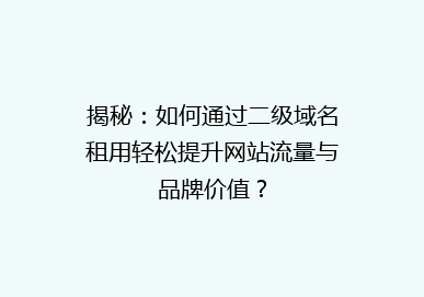 揭秘：如何通过二级域名租用轻松提升网站流量与品牌价值？