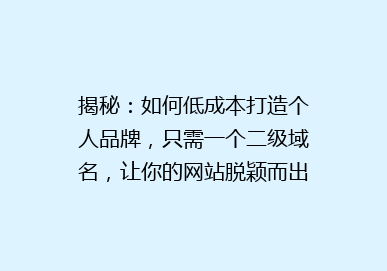 揭秘：如何低成本打造个人品牌，只需一个二级域名，让你的网站脱颖而出！