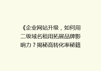 《企业网站升级，如何用二级域名租用拓展品牌影响力？揭秘高转化率秘籍》