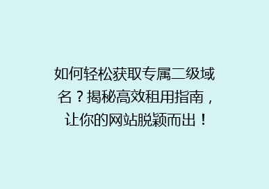 如何轻松获取专属二级域名？揭秘高效租用指南，让你的网站脱颖而出！