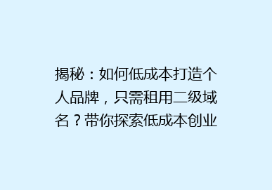 揭秘：如何低成本打造个人品牌，只需租用二级域名？带你探索低成本创业新途径！