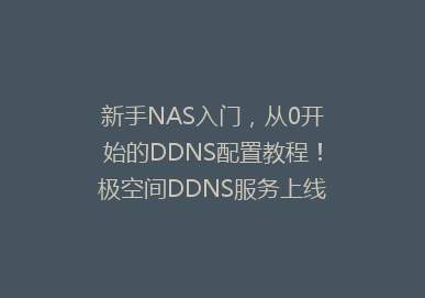 新手NAS入门，从0开始的DDNS配置教程！极空间DDNS服务上线啦~