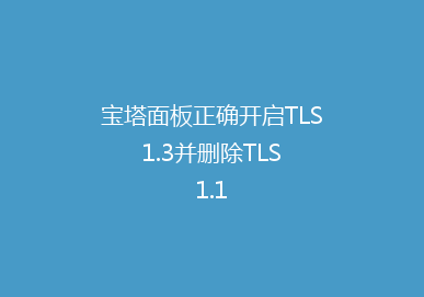 宝塔面板正确开启TLS 1.3并删除TLS 1.1