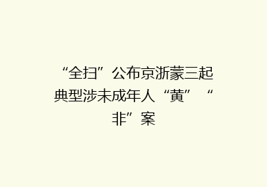 “全扫”公布京浙蒙三起典型涉未成年人“黄”“非”案